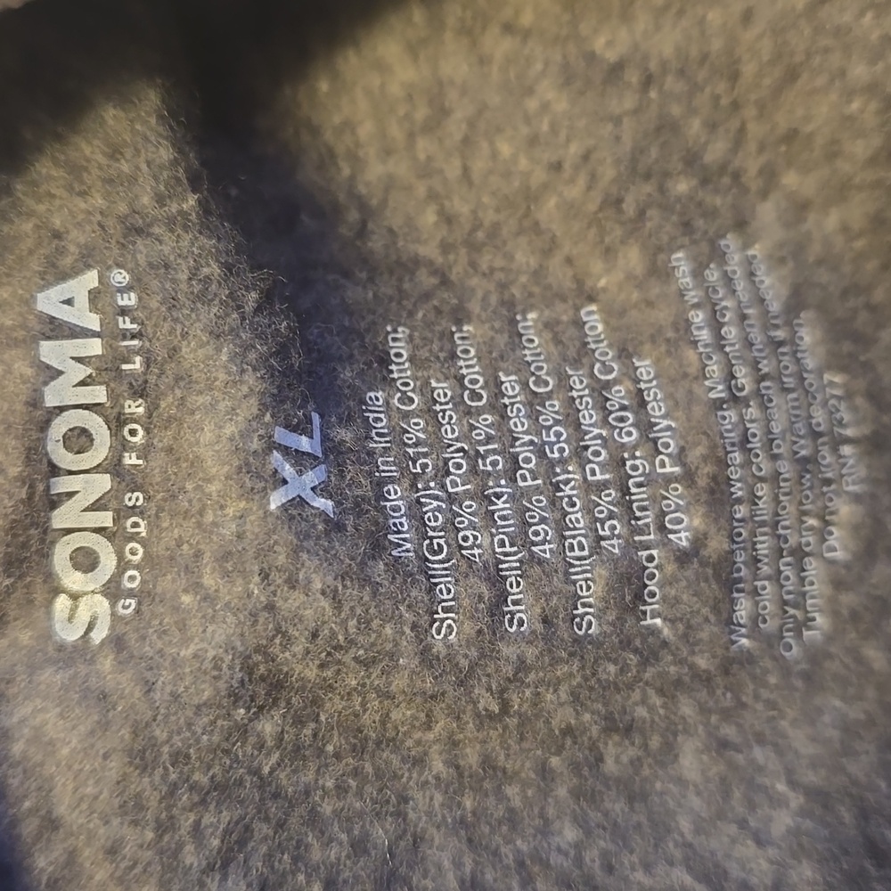SONOMA Men's Hoodie. Gray/Pink. Size XL - Picture 5 of 5